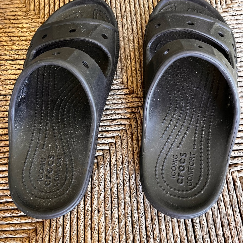 iconic crocs black slip on size 7 men. Size 9 women - Picture 4 of 5